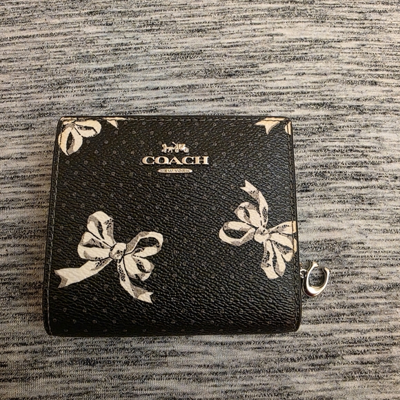 Coach Handbags - Coach Black Wallet with White Bow Accents